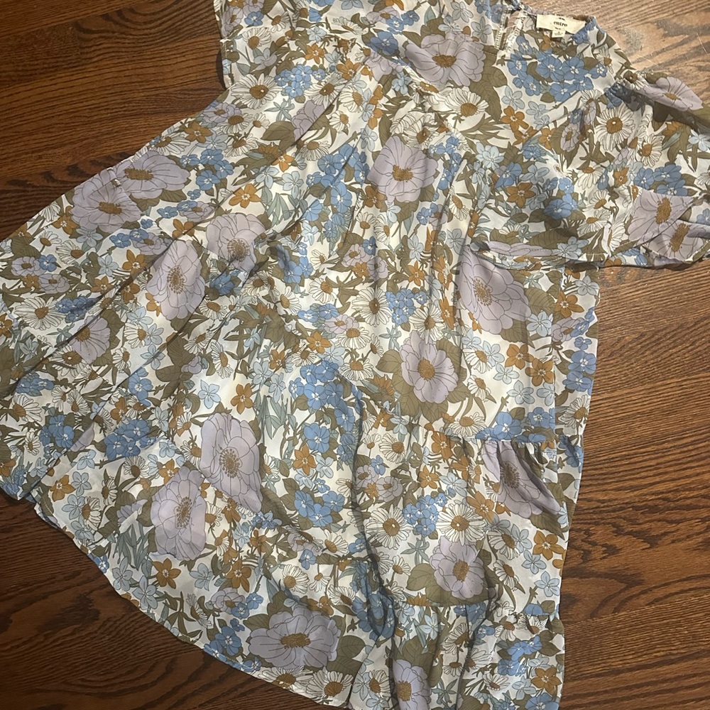 Entro Floral Print Pastel Babydoll Mini Dress